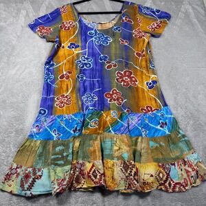 Jams World Dress Women XL Multicolor Charms Floral Tiered Boho